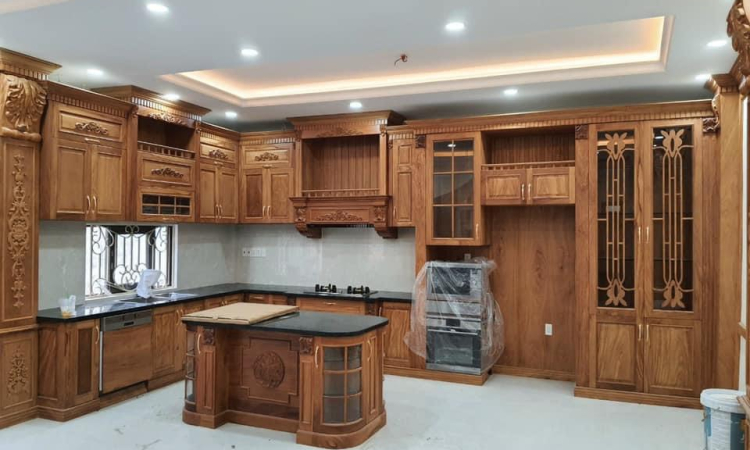 Nội thất Văn Phú Phát - Tủ bếp gỗ tự nhiên, bàn đảo cao cấp