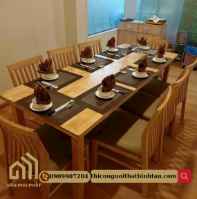 Bộ Bàn Ăn Gỗ Tự Nhiên 8 Ghế