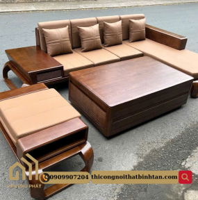 Sofa gỗ sồi góc L