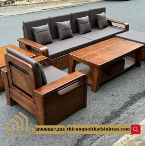 Bộ bàn ghế gỗ sồi 5 món