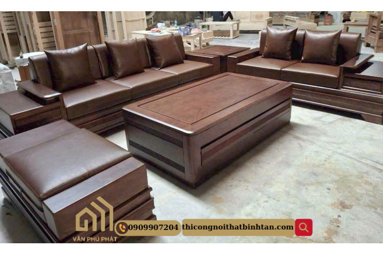sofa gỗ sồi