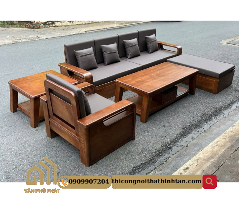 Bộ bàn ghế gỗ sồi 5 món